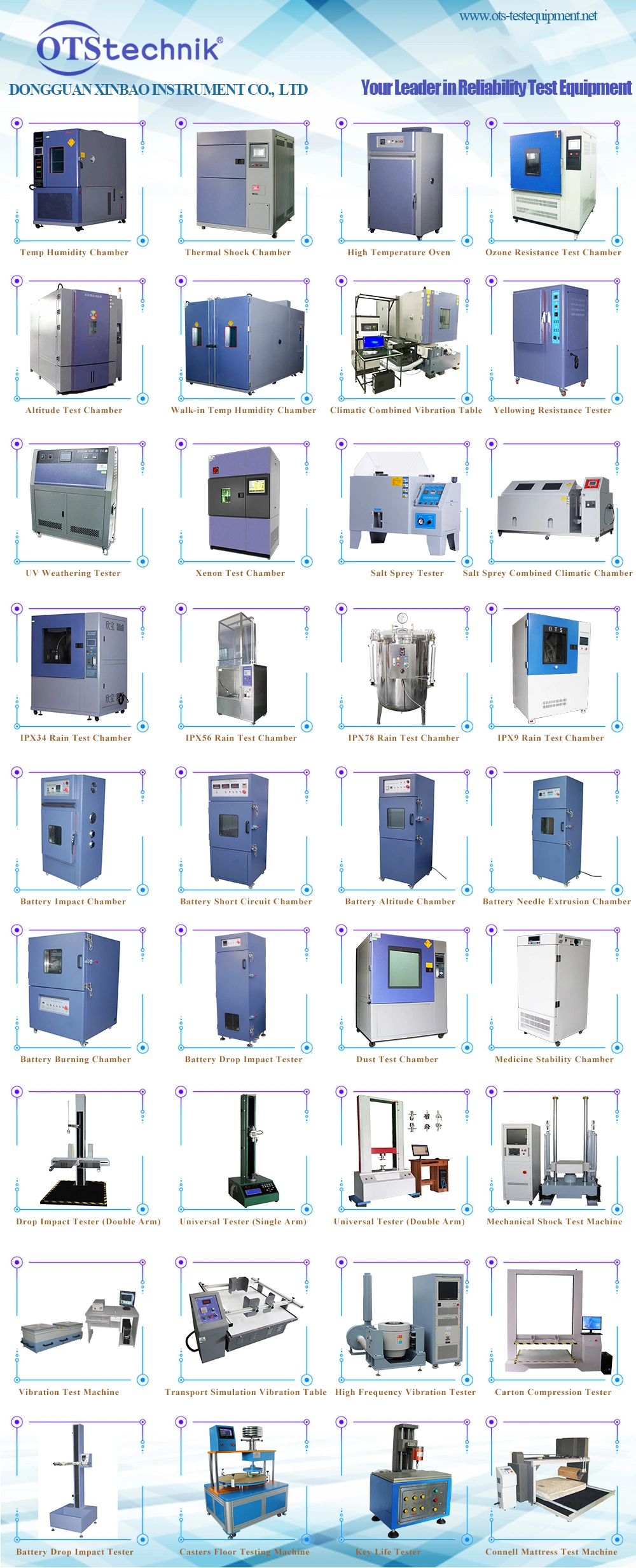 OTS Factory Provides Lab Environmental Test Chamber/Physical Testing Machine/Tensile Tester/Battery Test/Paper Packaging Test Equipment